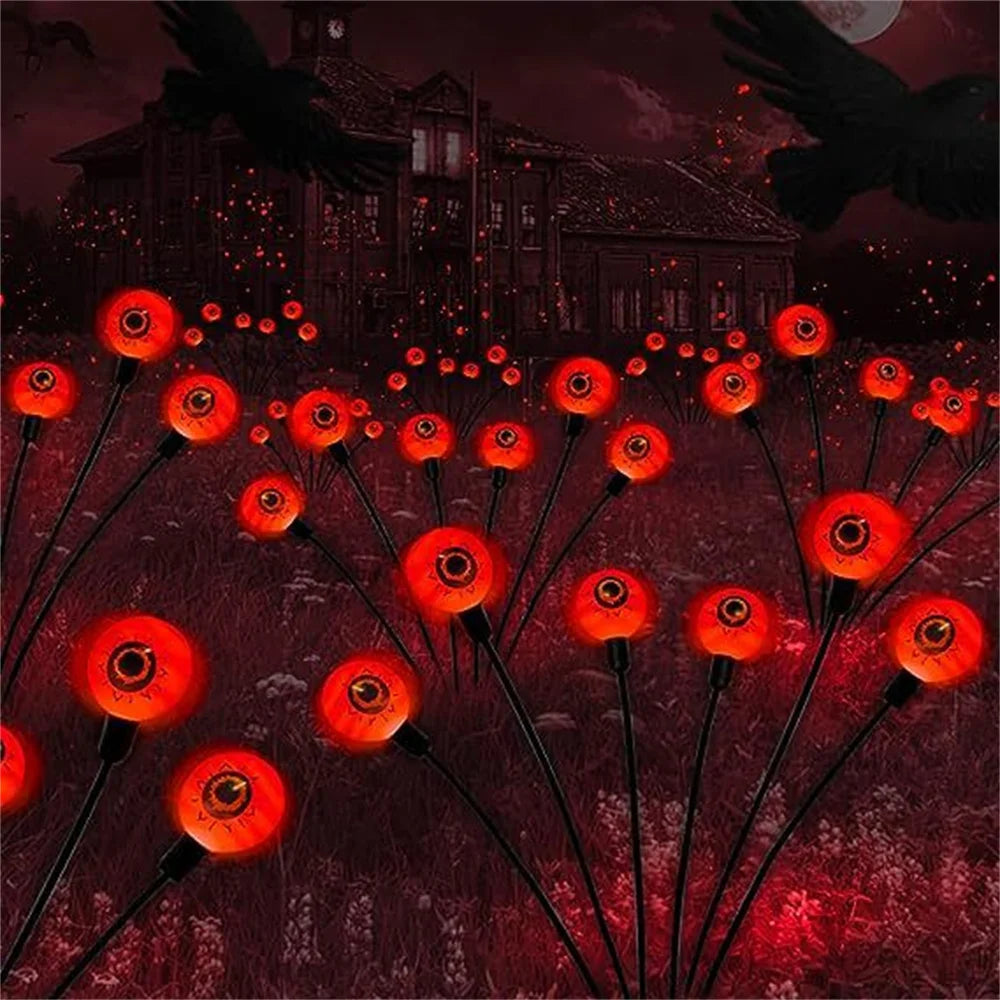 Solar Eyeball LED Lights Outdoor Waterproof Halloween Outdoor Decoration String Lights Garden Lamps Courtyard Holiday PartyDecor