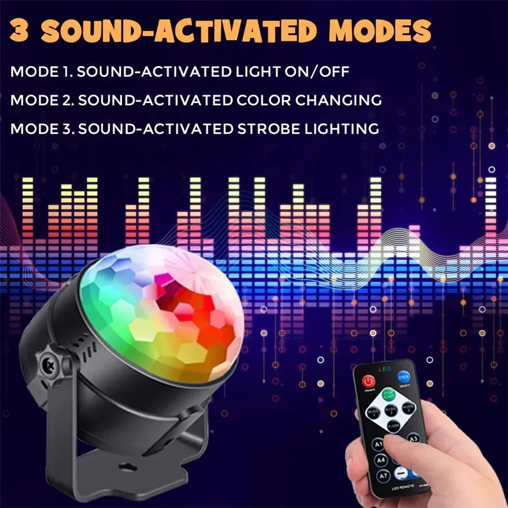 7 Colors Strobe Light Sound Activated Stage