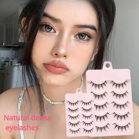 5 Pairs New Natural Manga Lashes Soft Eyelashes Thick False Eyelashes Daily Dating Makeup Eyelashes Lashes Wispy Manga Eyelash