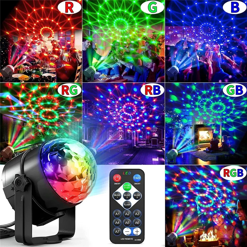 7 Colors Strobe Light Sound Activated Stage